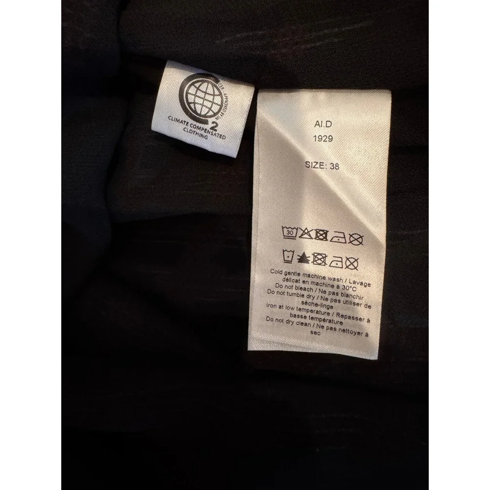 GANNI Pink Black Plaid Mock Neck Long Sleeve Midi Mod Dress Size M - Picture 11 of 13